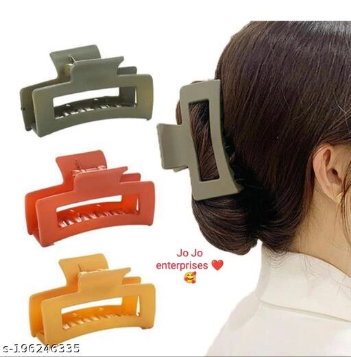 Plastic Hair Clutcher for Women & Girls (Multicolor, Pack of 3)