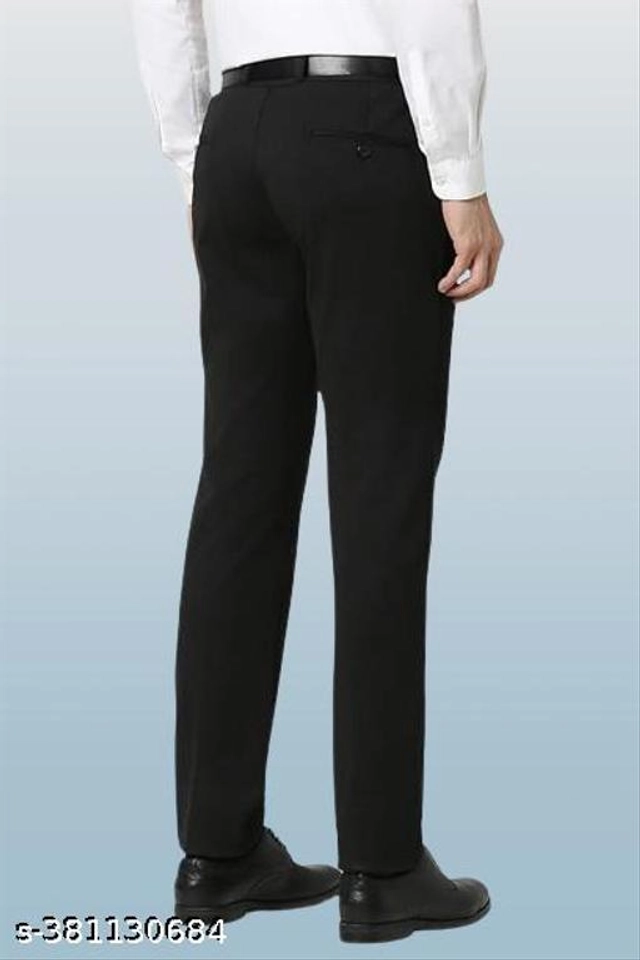 Polyester Formal Pant for Men (Black, 28)