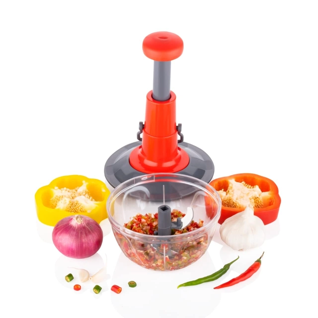 Redsky Manual Push Chopper Steel Blade Hand Press Vegetables Chopper Kitchen (500 ml)