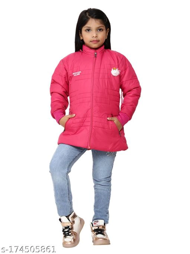 Polyester Jacket for Girls (Pink, 18-24 Months)