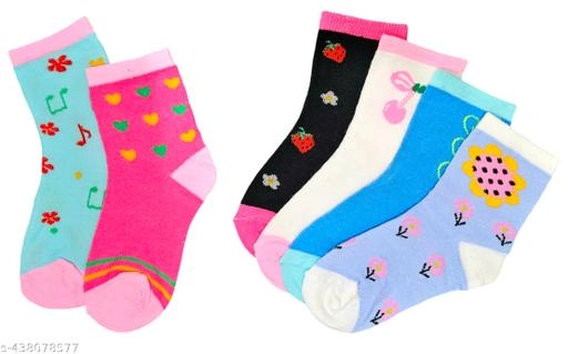 Cotton Socks for Kids (Multicolor, Pack of 6)