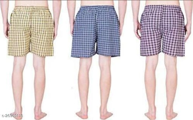 Cotton Shorts for Mens (Multicolor, 28) (Pack of 3)