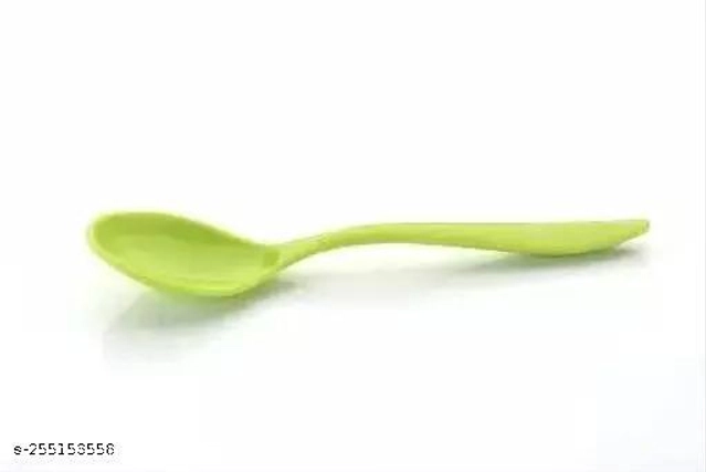 Plastic Table Spoons (Green, Pack of 20)