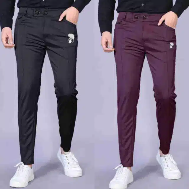 Trousers for Men (Pack of 2) (Multicolor, 28)