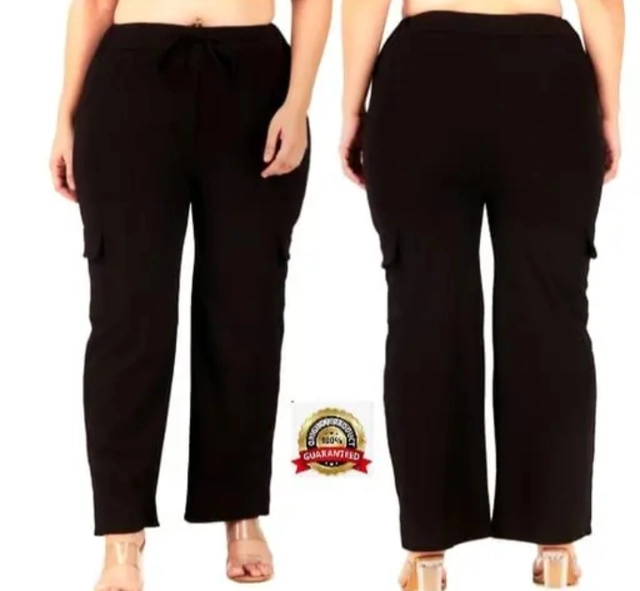 Cotton Blend Straight Fit Trouser for Women (Black, S) (Pack of 2)