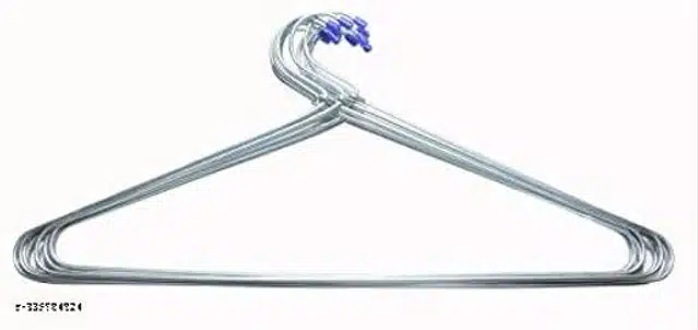 Stainless Steel Clothes Hangers (Silver & Blue, Pack of 24)