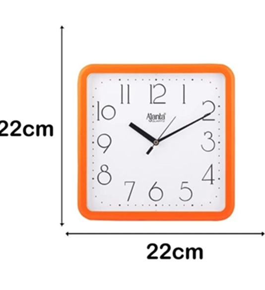 Plastic Ajanta Wall Clock (Orange, 22 cm)