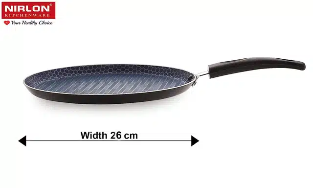 NIRLON Aluminium Honeycomb Dosa Tawa (Black, 26 cm)