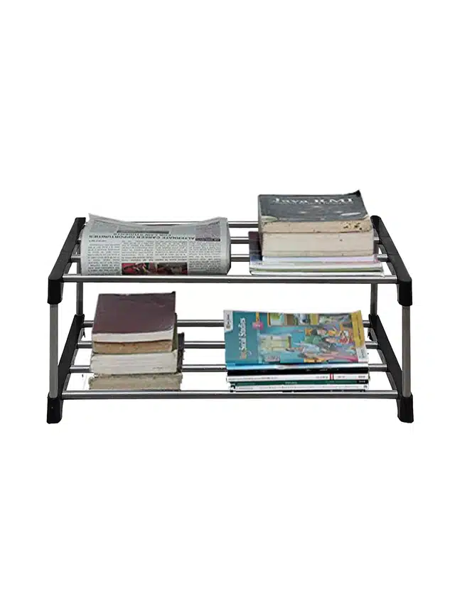 2 Layers Book Shelf (Black)