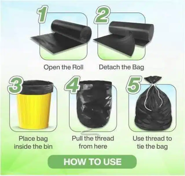 Biodegradable Garbage Bags (Pack of 2, Black)