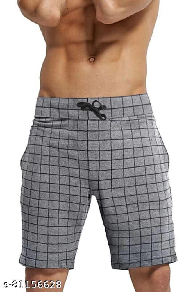 Cotton Shorts for Men (Grey, 30)