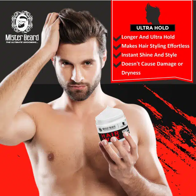 Mister Beard Ultra Hold Hair Wax Crystal Gel Wax (Pack Of 1, 100 g) (MI-21)