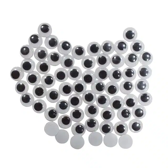 Googly Moving Eyes (White & Black, Pack of 200)