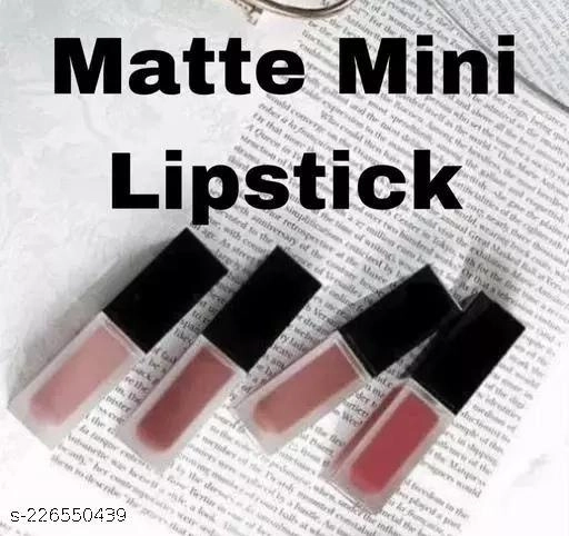 Liquid Lipstick for Women (Multicolor, Pack of 4)