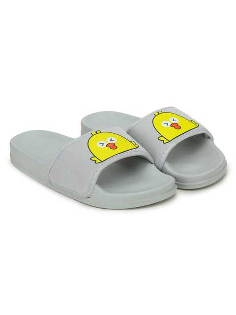 Footox Casual Women Slippers And Flipflops (Grey, 8) (FF-18)