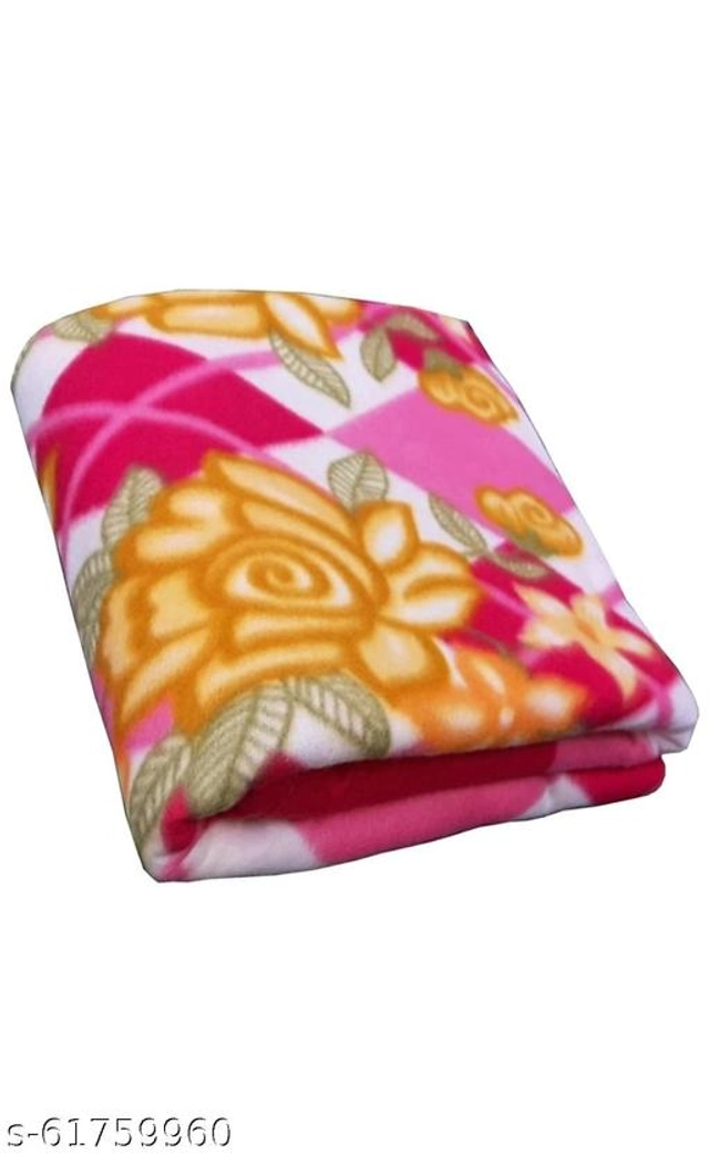 Printed Fleece Single Bed Blanket (Multicolor, 58x86 inches) (Pack of 1)