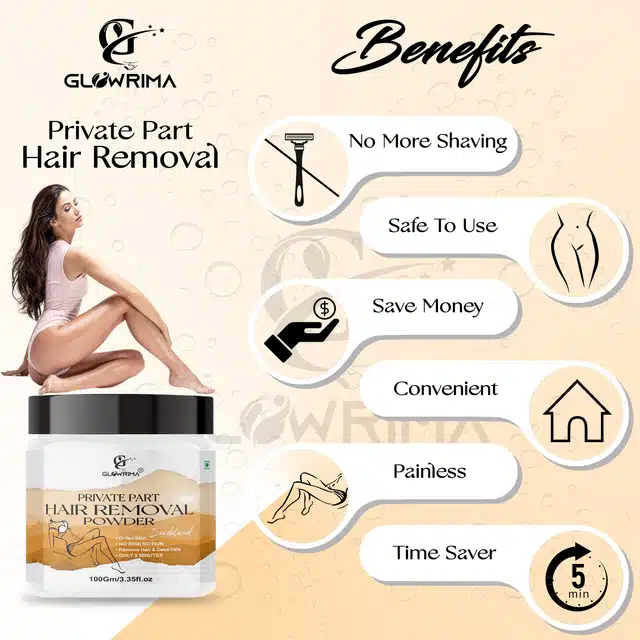 Glowrima Sandalwood Fragrance Private Part Hair Removal Powder  (100 g)