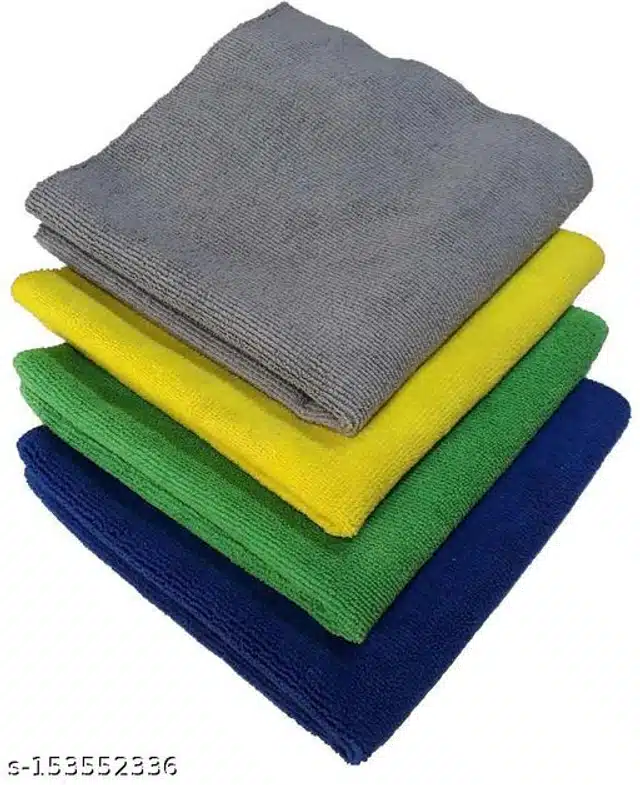 Microfiber Bath Towel (Multicolor, 40x40 cm) (Pack of 4)