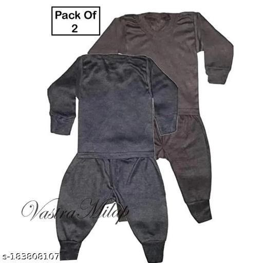 Woolen Thermal Set for Kids (Multicolor, 0-3 Months) (Set of 2)