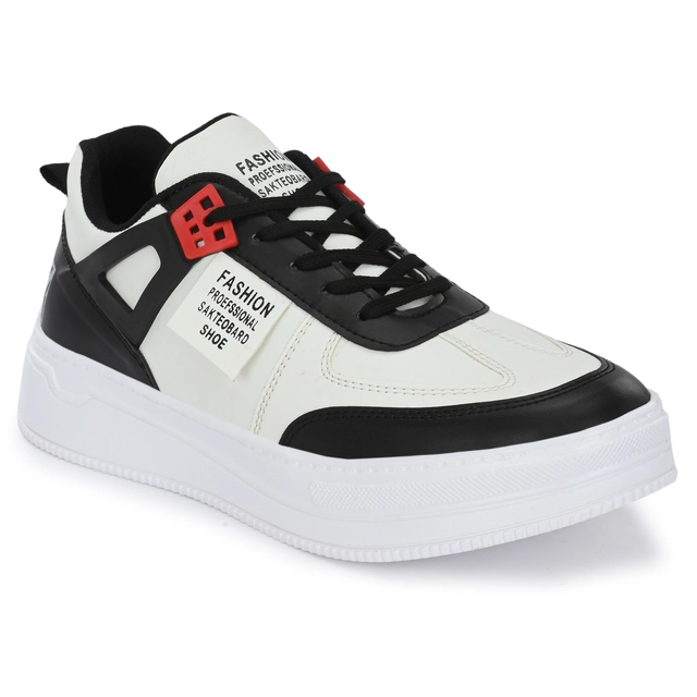 Casual Shoes for Men (White & Black, 6)