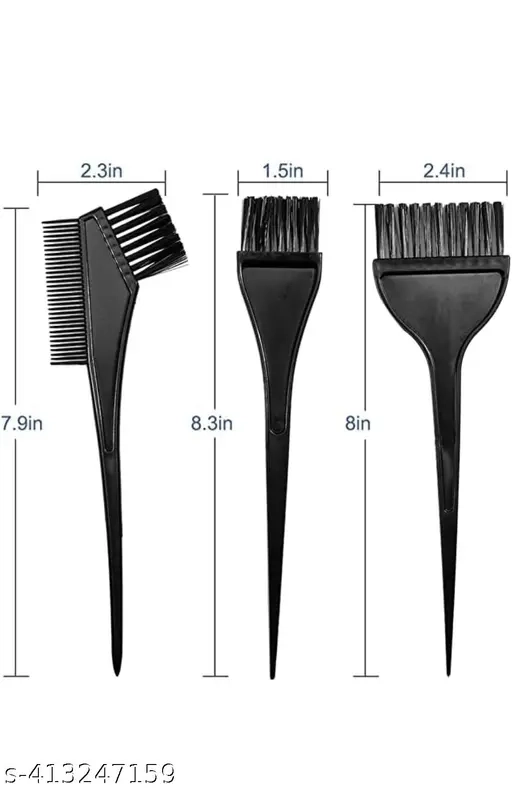 Combo of 3 Pcs Dye Brushes with Mixing Bowl for Hair Colour (Black, Set of 2)