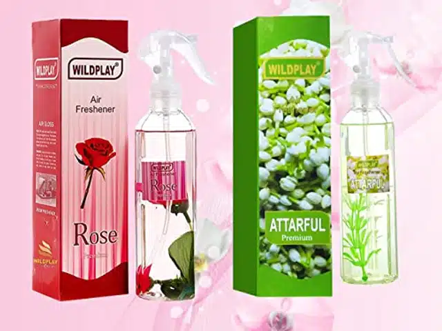 Wildplay Rose & Attarful Room Air Freshener (Pack of 2, 250 ml)