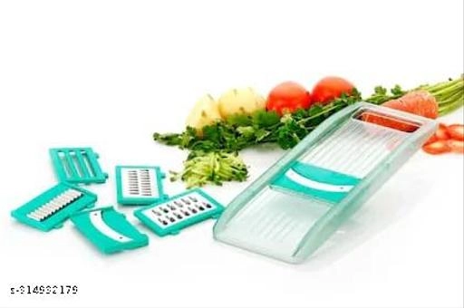 ABS Plastic 6-in-1 Vegetables Slicer for Kitchen (White, Pack of 1)