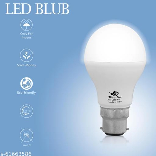 Newtal India LED Bulb (White, 9 W) (Pack of 8)