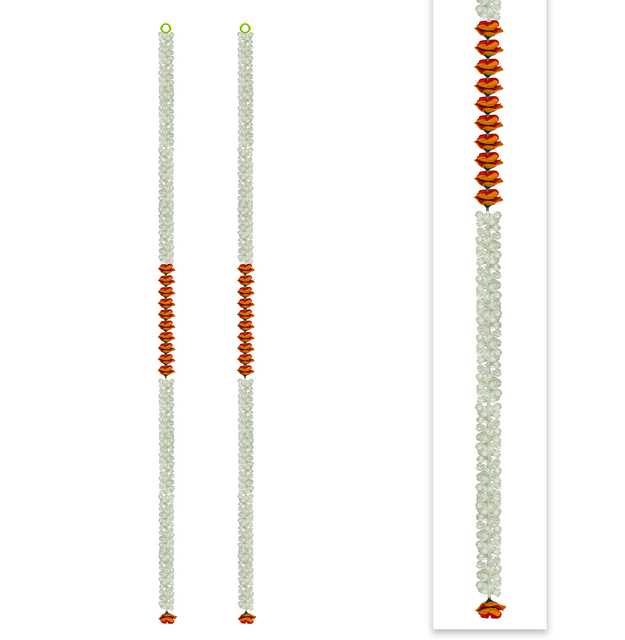 Artificial Jasmine Buds & Rose Flower Garlands Plastic (White, 55 Inches) (Pack of 2 ) (IH-485)