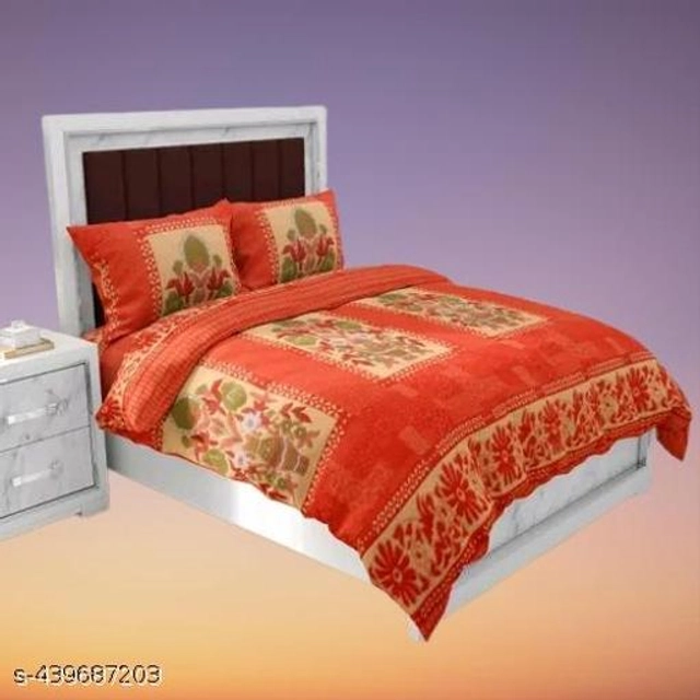 Woolen Double Size Bedsheet with 2 Pillow Covers (Multicolor, 90x90 inches)