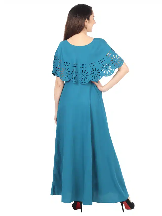 Women's Maxi Dress (Blue, XXL) (OD-170)