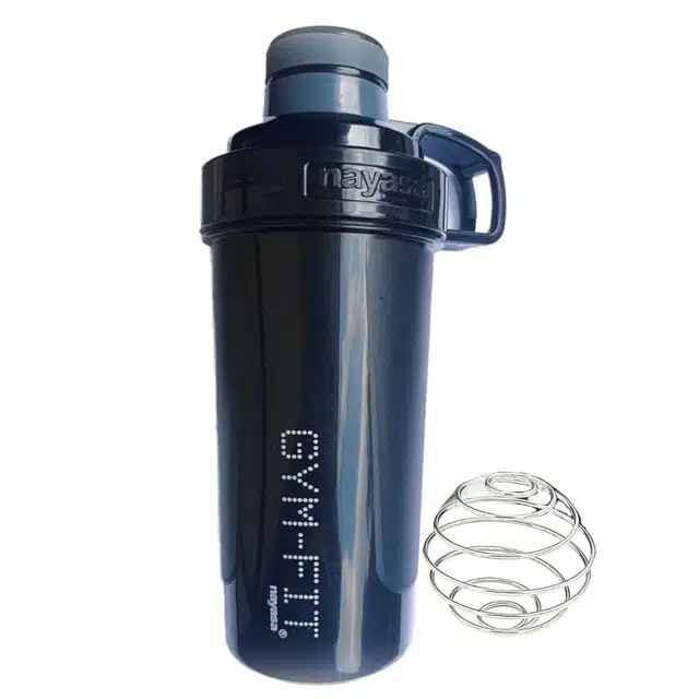 Gym Shaker Bottle with Steel Blender Ball (Assorted, 750 ml)