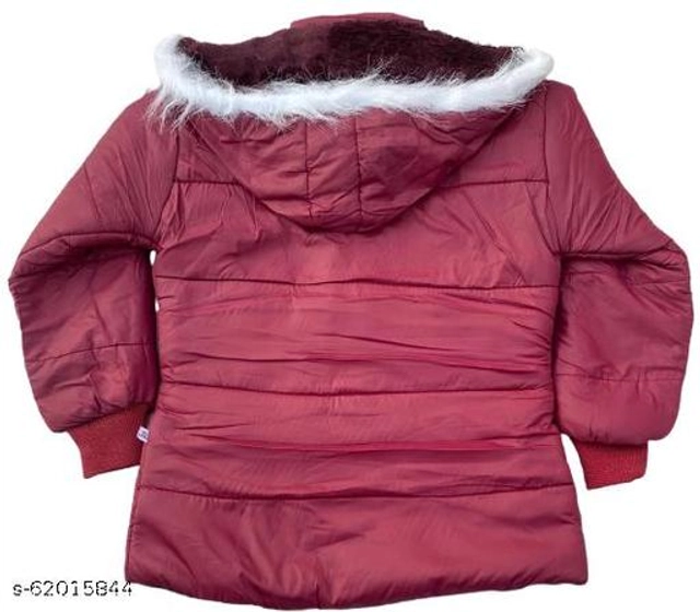 Polyester Jacket for Girls (Maroon, 18-24 Months)