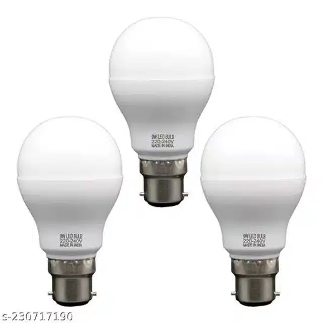 LED Cool Day Light Bulb (White, 9 W) (Pack of 3)