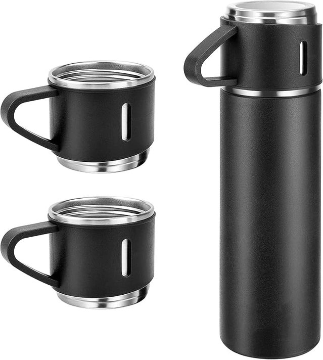 MAGIC PLUS Stainless Vaccum Flask With 2 Cup set (500 ml, Assorted, Pack of 1)