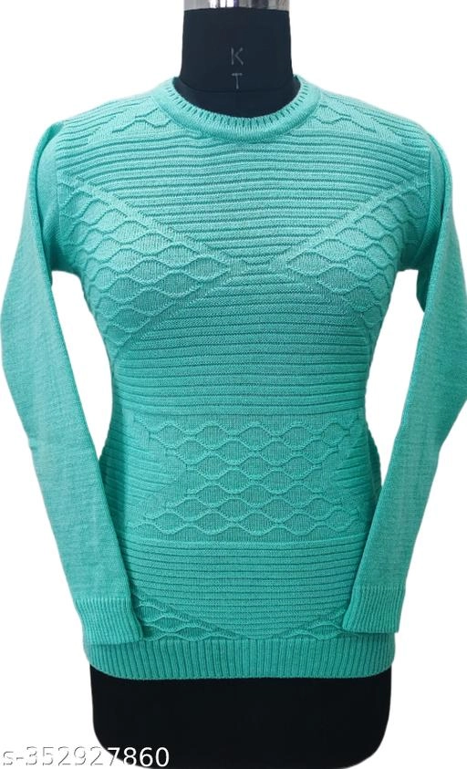 Woolen Solid Top for Women (Sea Green, Free Size)