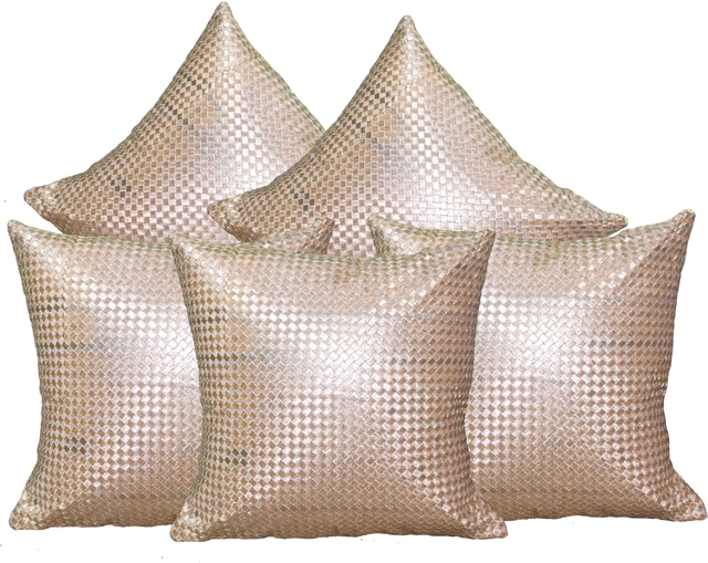 Jute Cushion Covers (Beige, 16x16 inches) (Pack of 5)