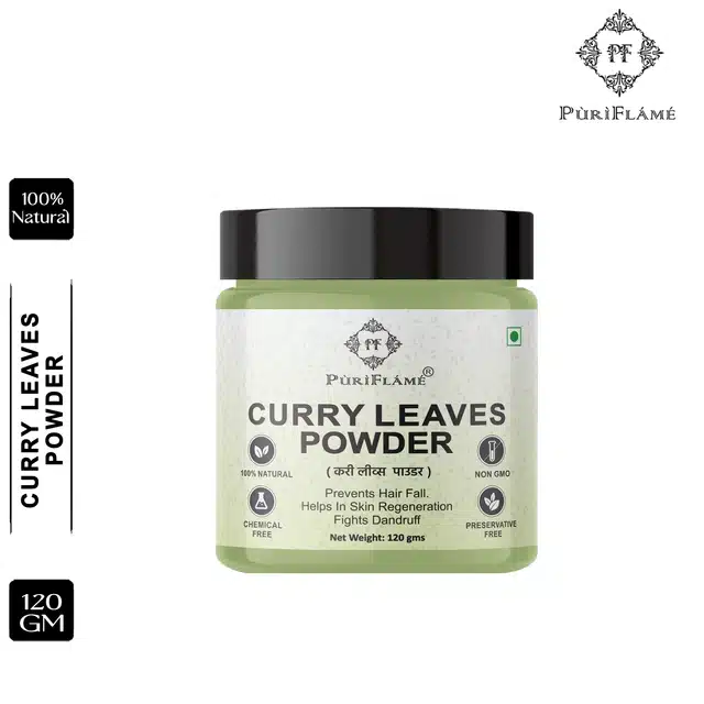 Puriflame Natural Curry Leaves Powder for Skin & Hair (120 g)