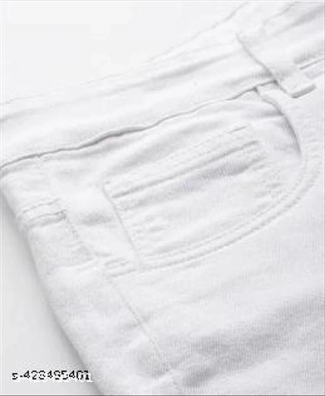 Denim Slim Fit Jeans for Men (White, 28)