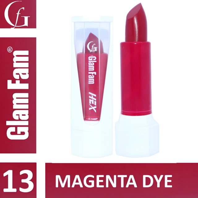 Glam Fam Smudge Proof Creamy Ultra Matte Long Lasting Lipstick (Magenta Dye)