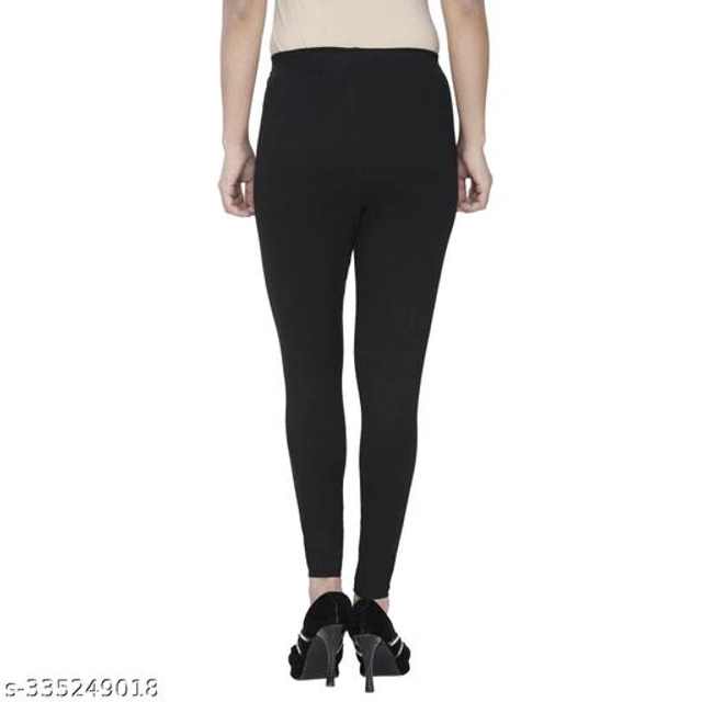 Cotton Lycra Leggings for Women (Black, 26)