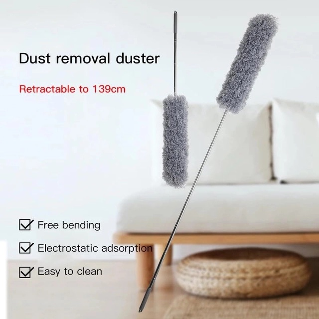 MAGIC PLUS Fan Mop Microfiber Feather Duster Bendable-Extendable Window Blinds, Wet&Dry. Microfibre Dry Brush (Pack of 1)