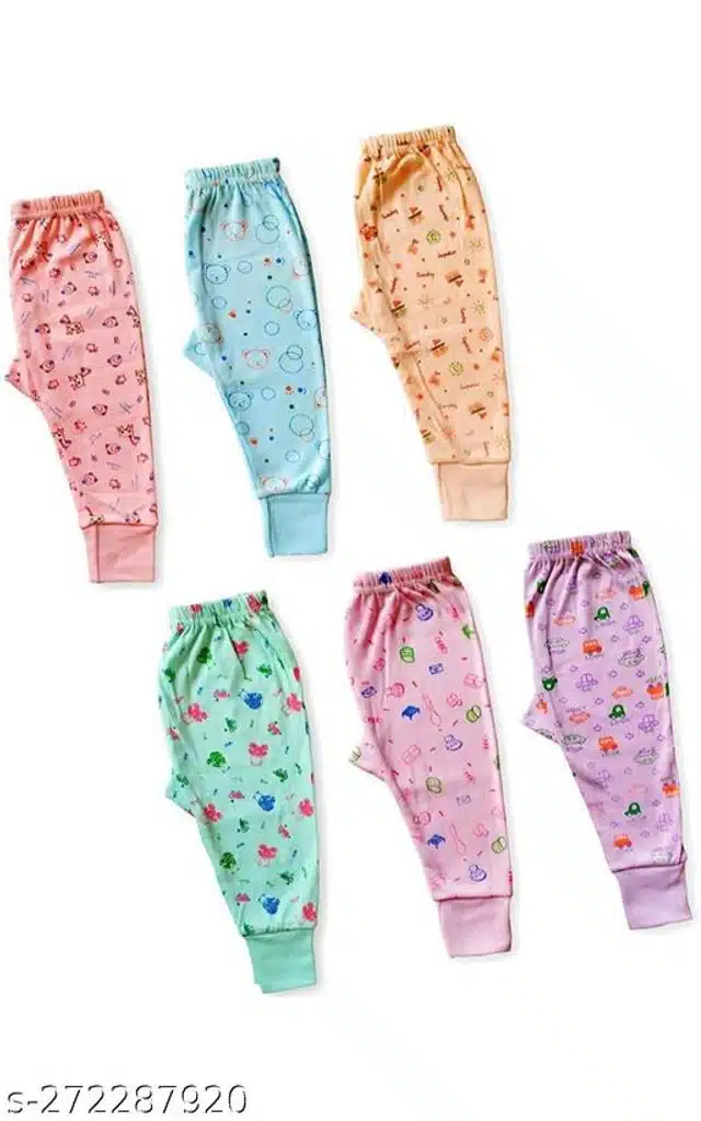 Polycotton Pyjama for Kids (Multicolor, 0-3 Months) (Pack of 6)