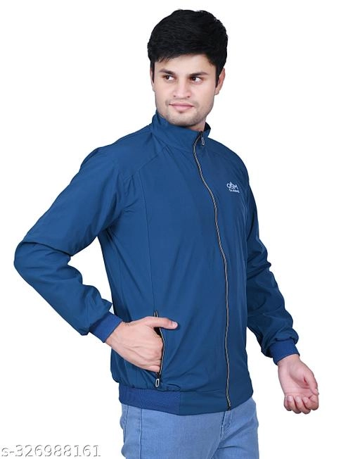 Polyester Jacket for Men (Blue, M)