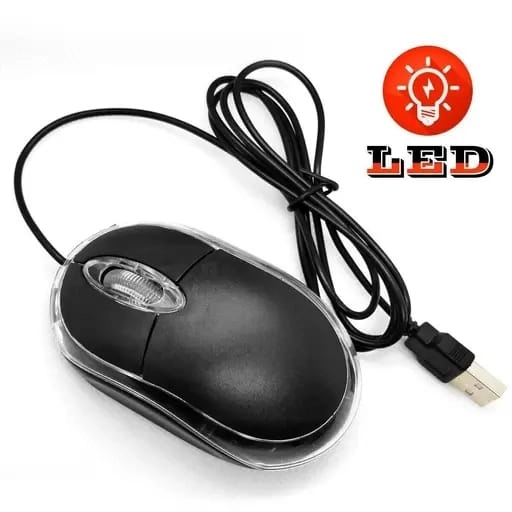 Plastic Wired Optical Mouse (Black)