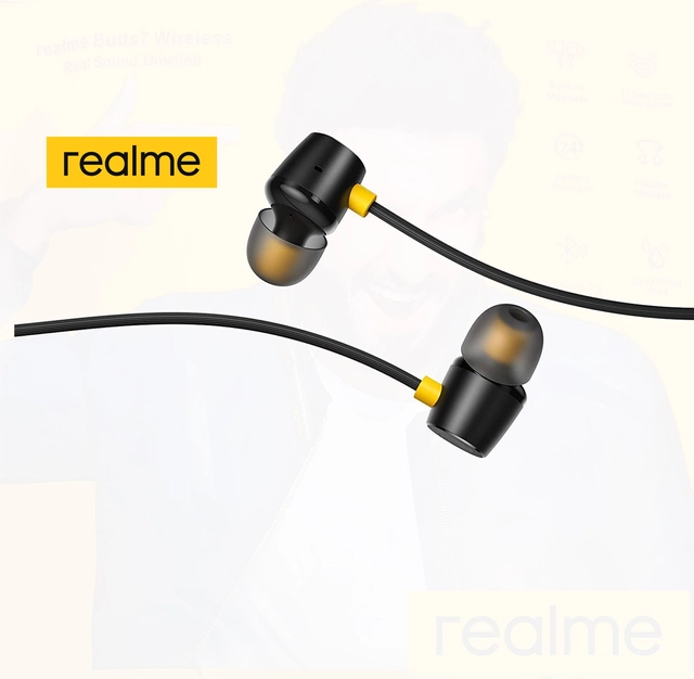 Realme Wired in Ear Earphones with Mic (Black & Yellow)