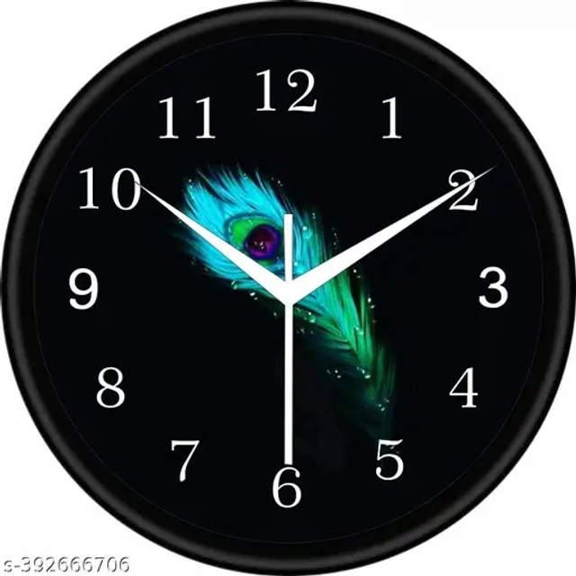 Wall Clock Analog Clock Home/office Decor Stylish (Black, Pack Of 1)