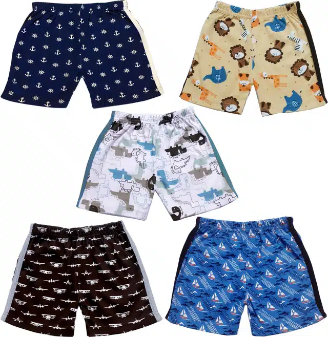 Shorts for Boys (Multicolor, 3-4 Years) (Pack of 5)