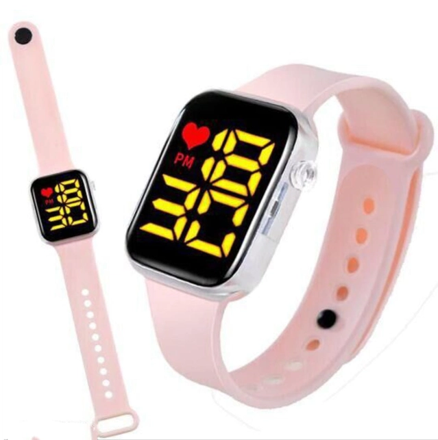 Silicone Strap Digital Watch for Men & Boys (Pink)