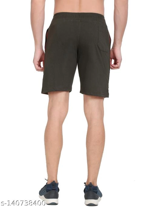 Cotton Blend Shorts for Men (Olive, 30)